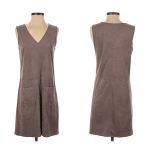Max Studio Faux Suede Brown Mini Dress Sz Small